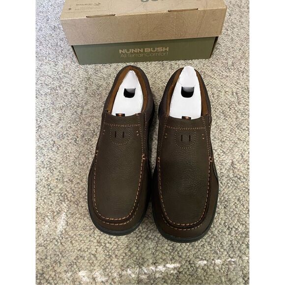 NWT Nunn Bush Men’s All-Terain Comfort Brown Brookston Slip-on loafer Size 9 - Picture 2 of 8